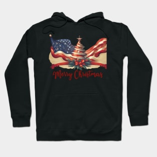 Usa flag merry christmas, funny most likely, family Hoodie